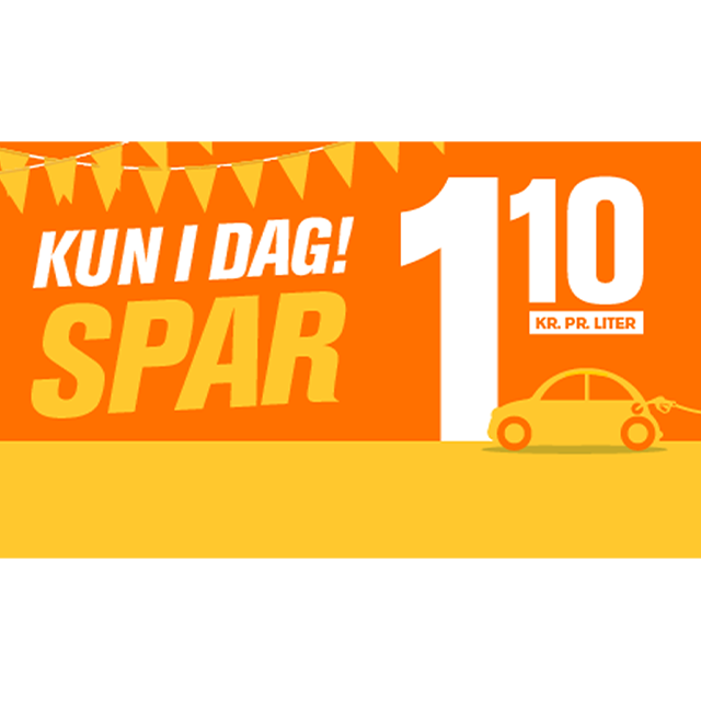 Kun i dag! Spar 1,10 DKK