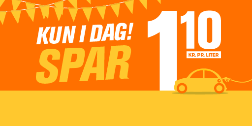 Kun i dag! Spar 1,10 kr. pr. liter med INGO-appen